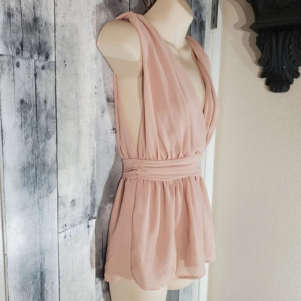Lulus blush My Joy tank top blouse xs